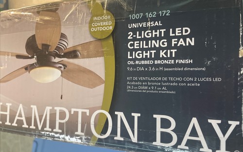 Hampton Bay 2-Light Oil Rubbed Bronze Ceiling Fan Moon LED Light Kit- 9.6” Diam - Picture 10 of 12
