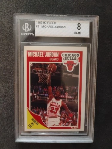1989-90 Fleer Michael Jordan #21 Beckett 8