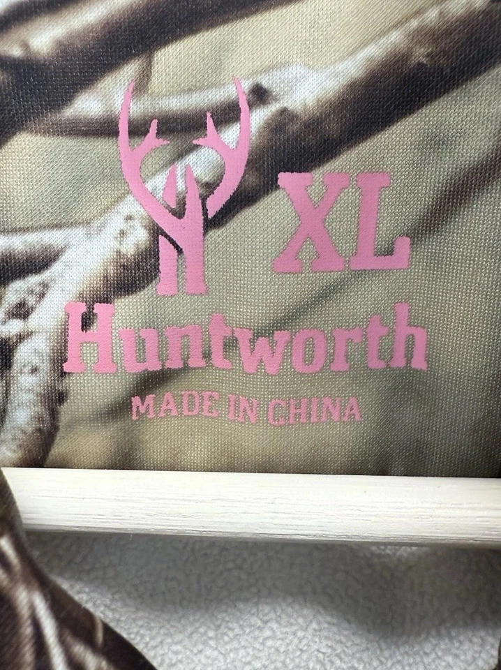 Huntworth Women's Sz XL Oaktree Camo Hunting Full Zip Camo Fleece Sweater Jacket - Image 4 of 4