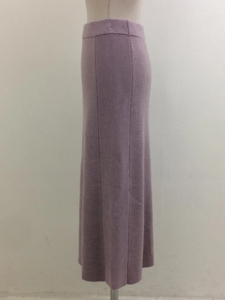 Jaeger Women's Midi Skirt Size S Lilac Knitted 100% Merino Wool New F1 - Image 3 of 4