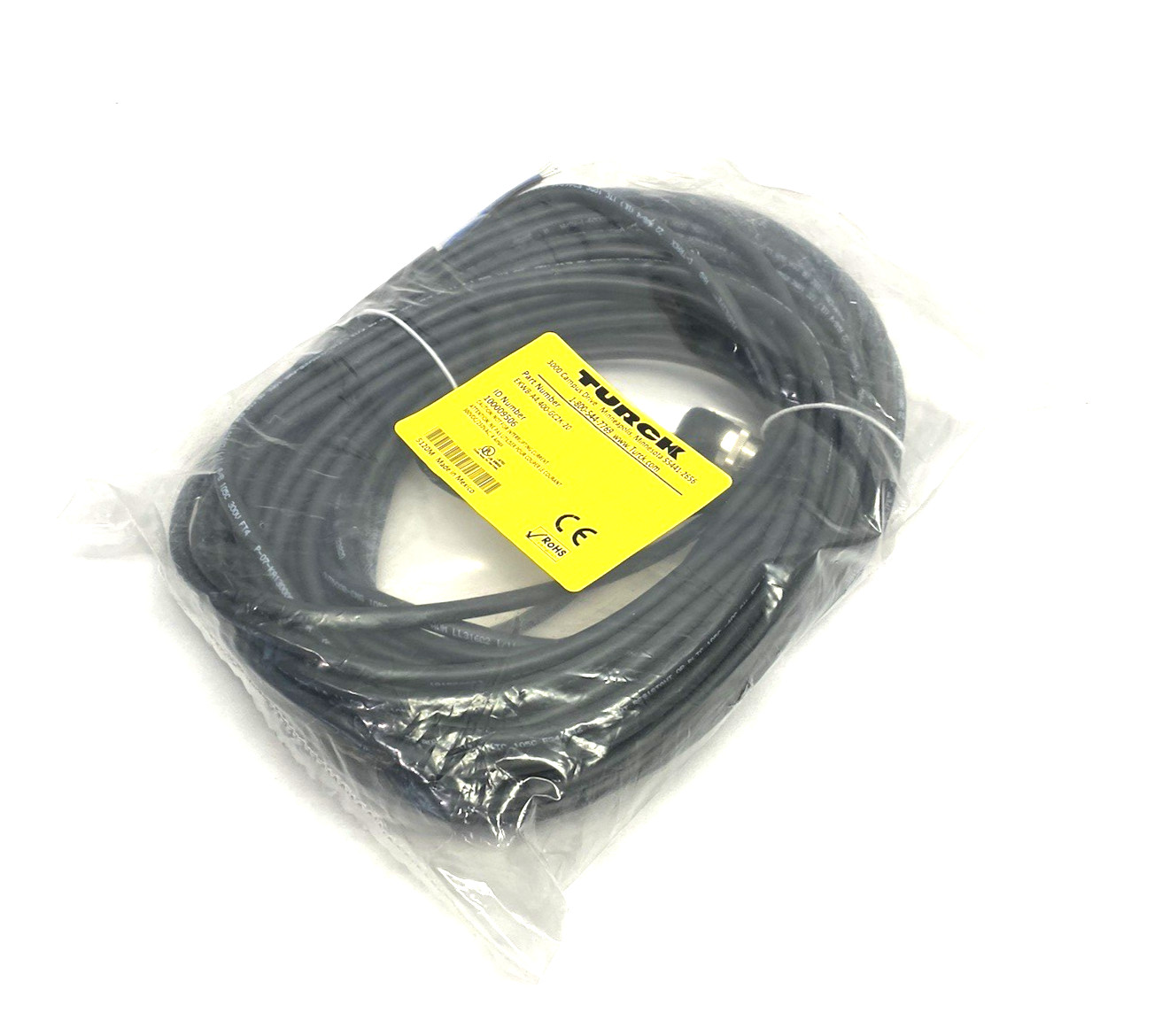 Turck EKWB-A4.400-GC2K-20 Female Right Angle Cable M12 4-Pin Sgl-End 100009506