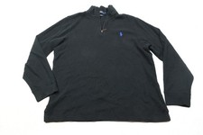 Polo Ralph Lauren Estate Rib 1/4 Zip Sweater Mens Medium Black Long Sleeve