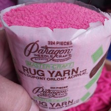 Precut Latch Hook Rug Yarn Paragon Mastercraft Dupoint Acrylic lot of 12 pink