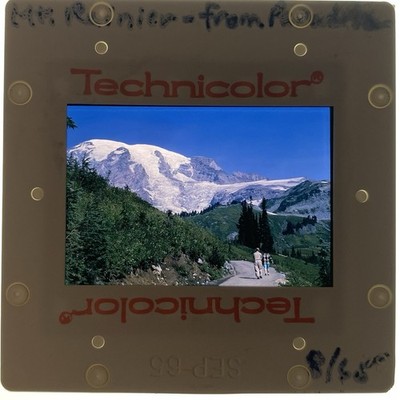 35mm Slide 1964 Paradise Mount Rainier Washington Landscape People Hiking Trail