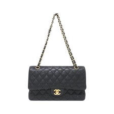 Chanel 1112 Caviar Skin Shoulder Bag Women Black One Size 677252