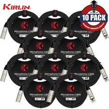 10-PACK Kirlin 3FT 3-Pin XLR Male to Female 20AWG Microphone Cable MP-280-03/BK