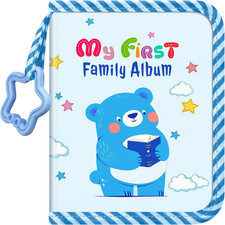 Baby Photo Album 4X6 Inch, 18 Photos My First Family Album Book with Soft Cloth