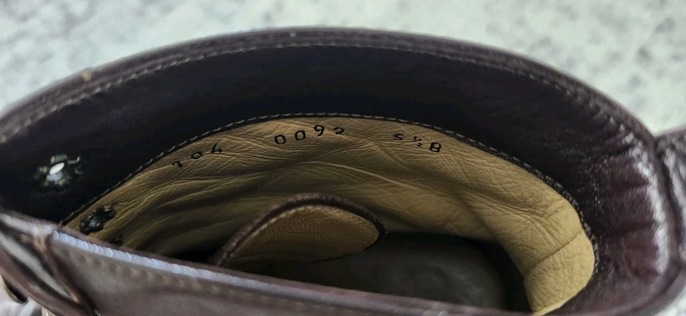 Gucci подлинный винтажный 80-х на шнуровке кожаный ботинок размер 5,5 коричневый сделано в Италии - Изображение 4 из 4