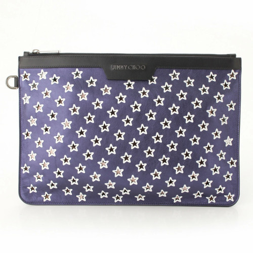 Jimmy Choo DEREK Derek Star Punching Clutch Bag Blue [Certified/Authentic]