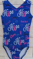 GK Leotard Breast Cancer Awareness Pink Ribbon Gymnastics AXS Adult XS