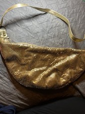 Vintage Gold Chain Mail Shoulder Bag with Satin Lining for Eveningwear