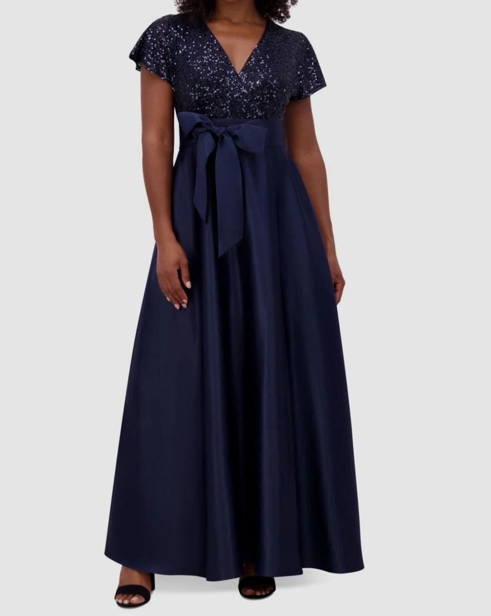 jessica howard petite long dresses Jessica Howard Petite Long-Sleeve V-Neck Gown