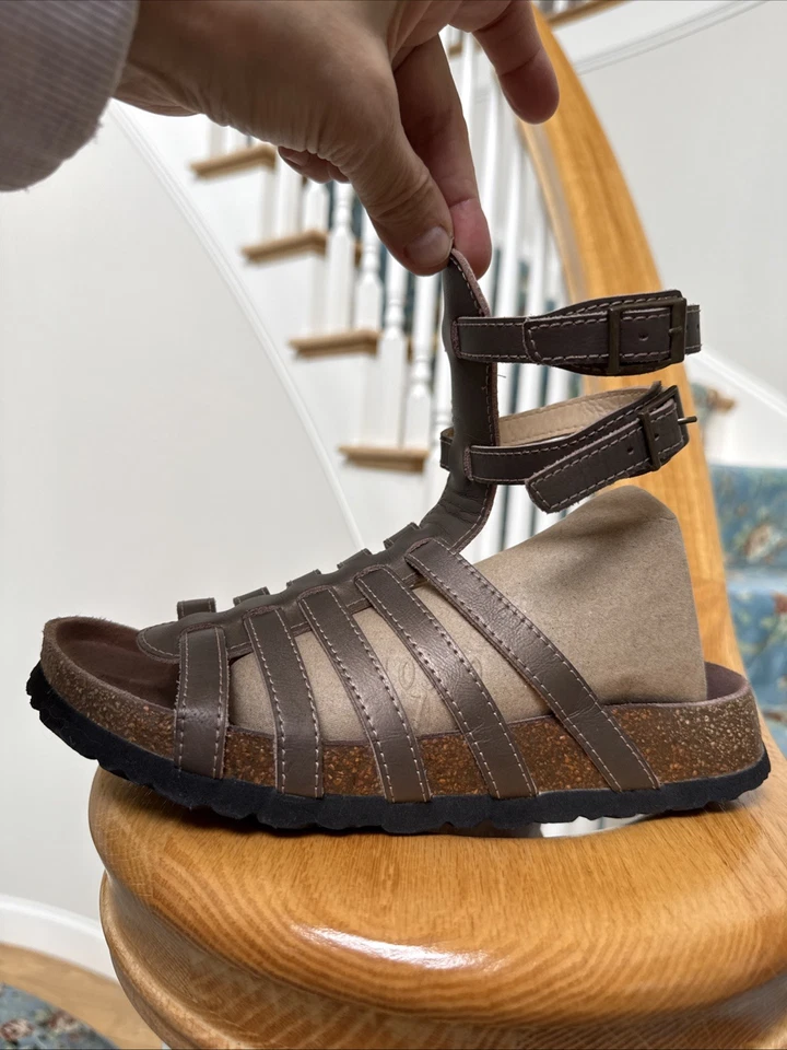 Betula by Birkenstock 凉鞋女式 7 青铜棕色角斗士绑带踝小腿 — 第 3/4 张图片