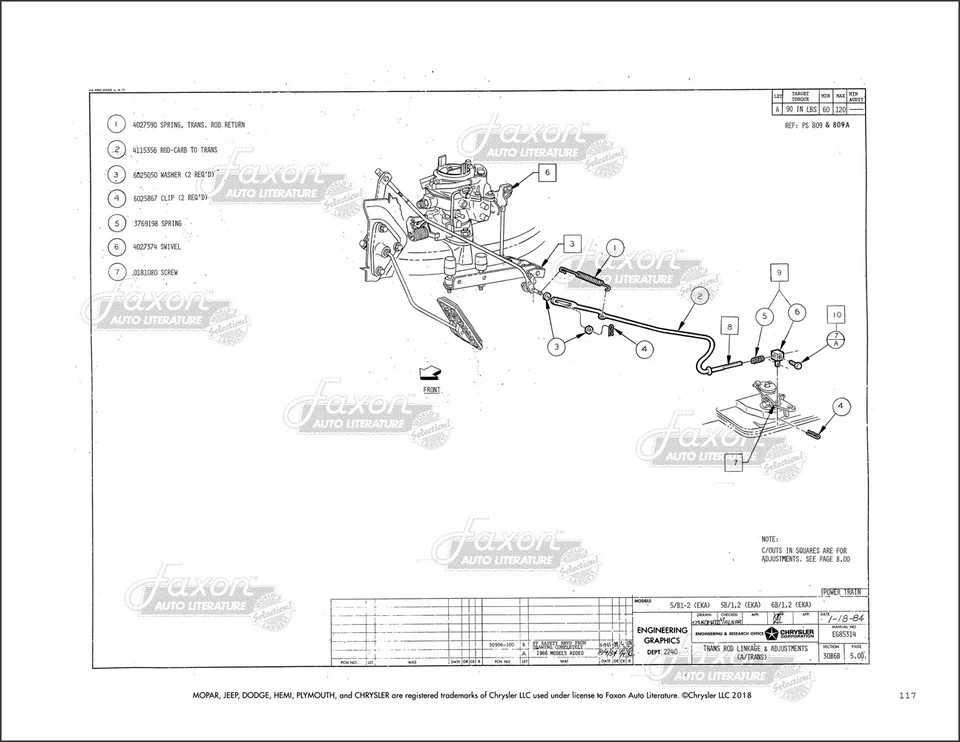 Dodge B 1985 1986 furgoneta chasis y tren motriz manual de montaje B150 B250 B350 tracción trasera Foto 2 de 4