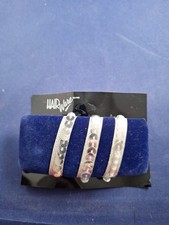 Vtg NOC 90's Y2K BLUE SEQUIN Curved 3.5" Hair Barrette Spring Back 14-C