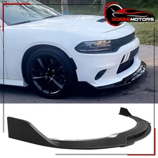 For 15-23 Dodge Charger SRT V3 Style Front Bumper Spoiler Matte Black ABS - 4PCS
