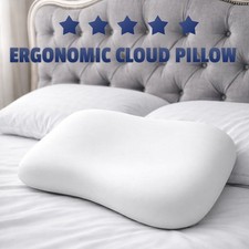Deep Sleep Ergonomic Contour Pillow for Side & Back Sleepers Ice Silk Pillowcase