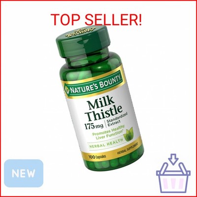 Nature's Bounty Milk Thistle, Herbal Health Supplement, 175mg, 100 Softgels