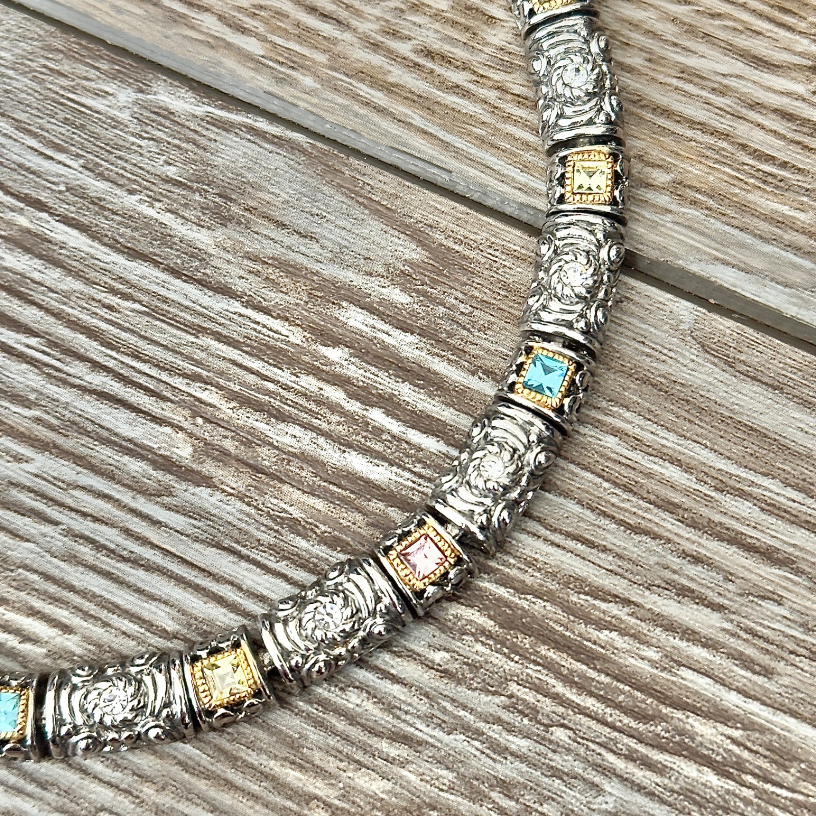 Ornate Multicolor Rhinestone Statement Choker Nec… - image 3