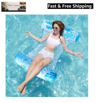 Hammock Pool Floats Adults, 4-in-1 Multi-Purpose Inflatable Pool Floaties PVC...