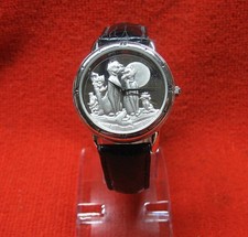1 OF 1995 DISNEY ARISTOCATS SILVER "PROOF STYLE" WATCH - NEW BATT - WORKING WELL