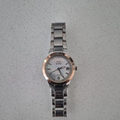 Citizen Eco-Drive E101 Women s Stainless Steel Watch MOP Dial Date WR100