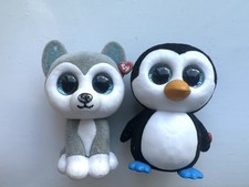 TY Beanie Boos Mini Boo Figures SLUSH Husky & WADDLES Penguin 2.5” Series 1