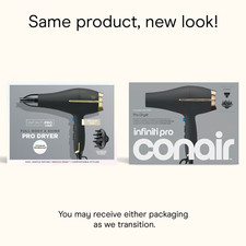 InfinitiPRO by Conair Hair Dryer Black Gold Titanium Diffuser Concentrator