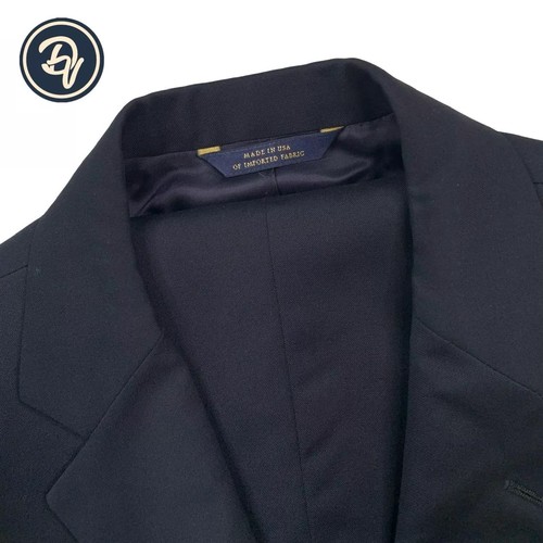 Hombre 42L Brooks Brothers 1818 Madison X Estrato Azul Marino Sólido Lana Suit