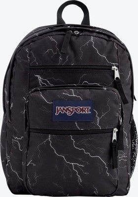 JanSport BIG STUDENT JSOA47JKGY7 'Electric Bolts' Black XL Backpack NWT $55