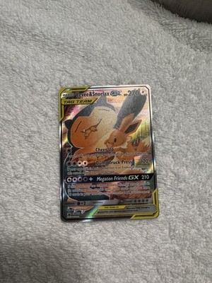 Eevee & Snorlax GX SM169 Tag Team Full Art Black Star Promo Pokemon TCG (NM)