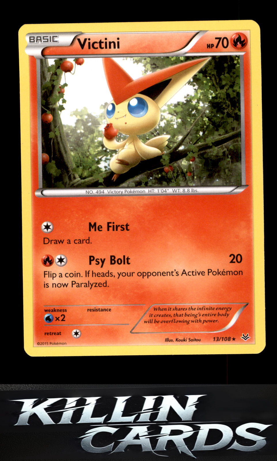 Victini 13/108 Pokemon Rare XY - Roaring Skies Card NM