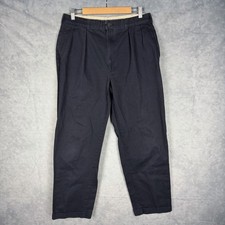 Vintage Polo Ralph Lauren Chino Pants Mens 36x32 Navy Pleated Cuffed 90s