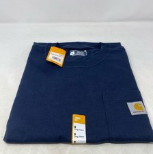 Carhartt Men  s Loose Fit Workwear Pocket Long Sleeve T-Shirt Navy   Size Small