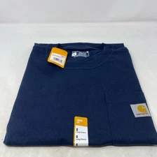 Carhartt Men’s Loose Fit Workwear Pocket Long Sleeve T-Shirt Navy — Size Small