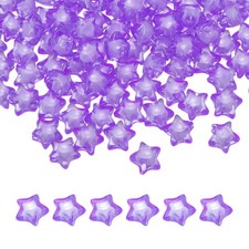 250pcs Acrylic Star Beads, 11mm Star-Shaped Pony Loose Spacer Bead, Light Purple