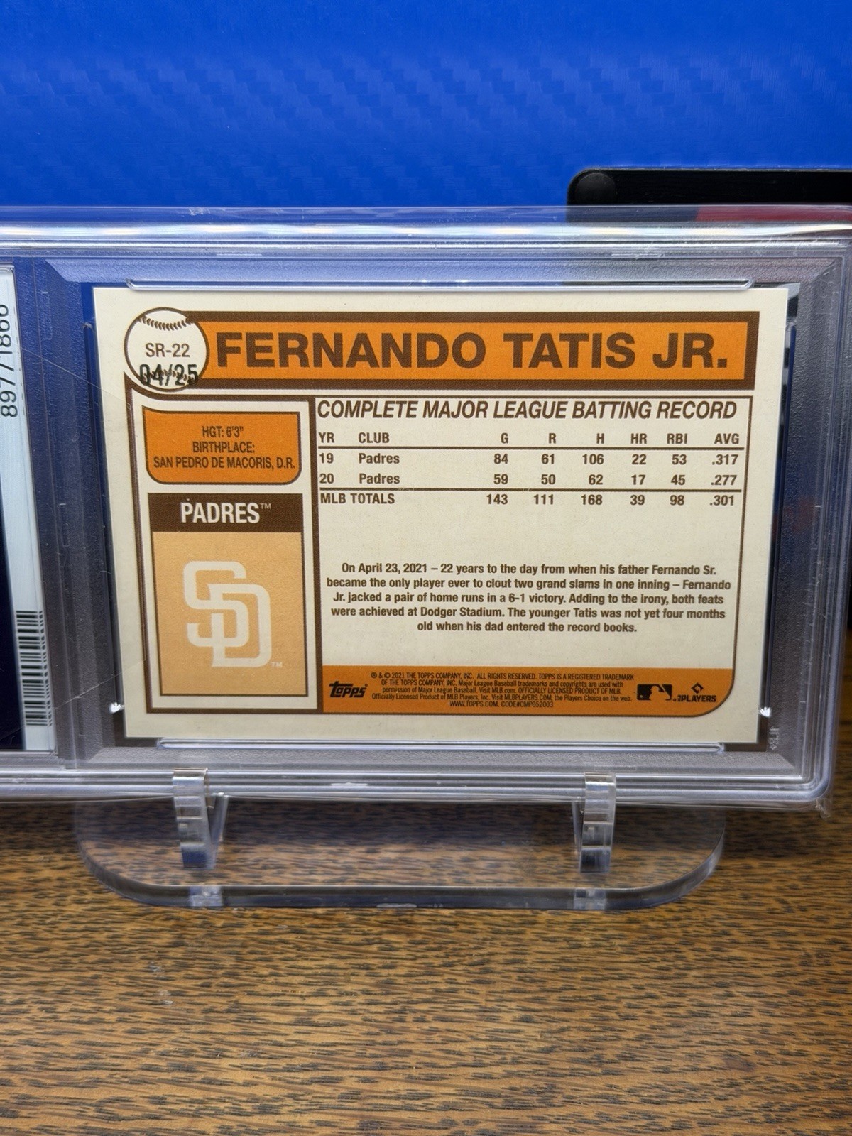 Fernando Tatis Jr. 2021 Topps Gold /25 PSA 10 POP 1 🔥 Padres view 4