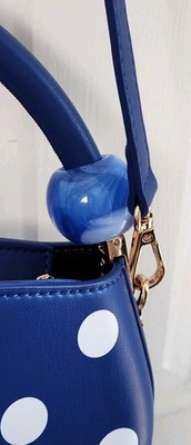 Melie Bianco Jennie Polka Dot Top Handle Handbag- Royal Blue  display picture 1