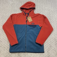 Patagonia Kid's MicroD Snap-T Fleece Zip Jacket Sz L 12 Blue Sumac Red 65465