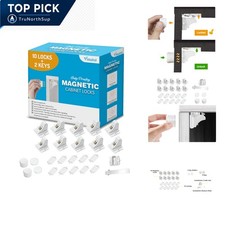 Magnetic Cabinet Locks for Babies 10 Locks 2 Keys Childproof Easy Install