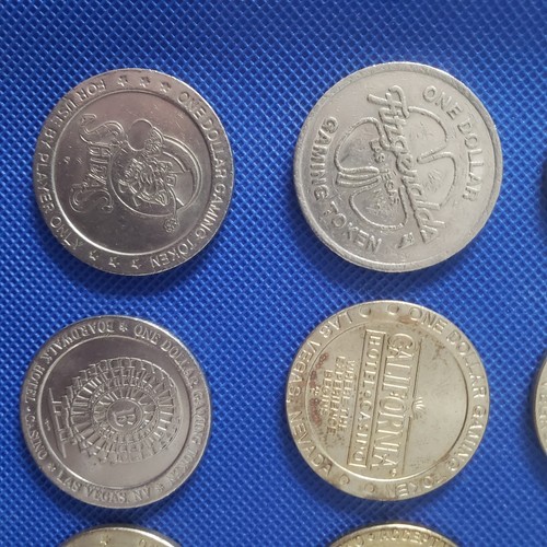 Lot von 16 Vintage $1 Casino Spielmarken Las Vegas, Nevada, verschiedene Casinos - Bild 5 von 11