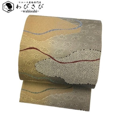 FUKURO OBI Reversible Kouketsu weaving Gold Thread Weaving mist pattern O-3272