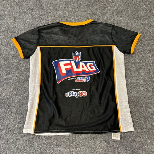 NFL Flag Jersey Youth Size S Black Gold Mesh Athletic Play60 Football Shirt