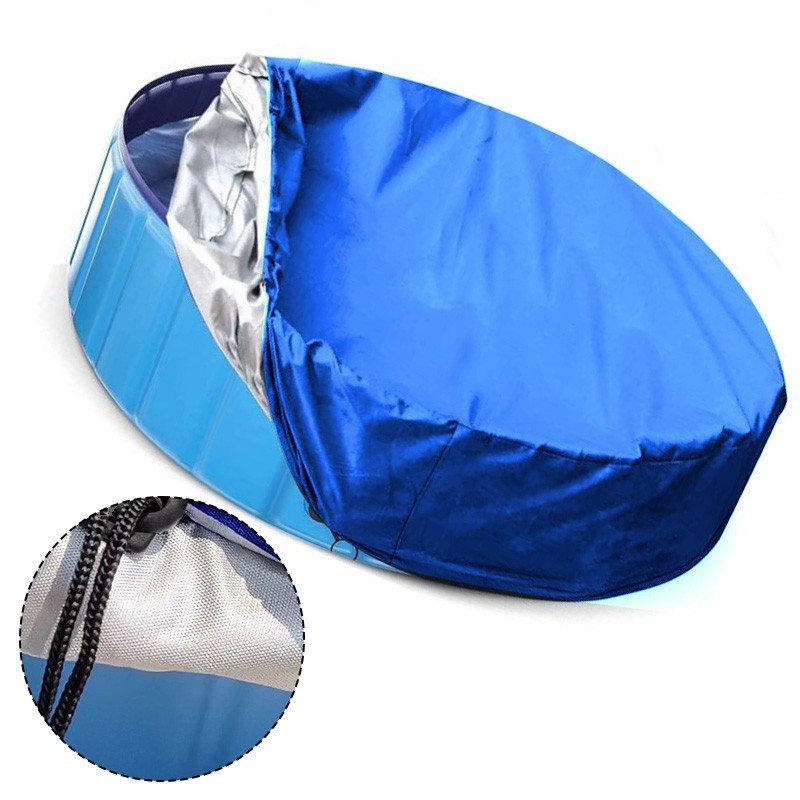 Cubierta de piscina azul para patio actividades al aire libre fácil de quitar