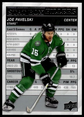 2023-24 Upper Deck Joe Pavelski #SB-13 Stat Box Fillers