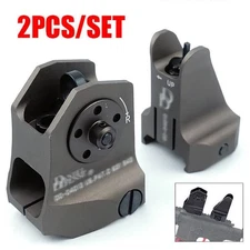 Tactical Flip-up Low Profile Metal Sight Folding Iron Sights Front and Rear Set