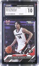 Asa Newell University of Georgia 2025 Bowman U Now March Madness #10 CGC 10 Card