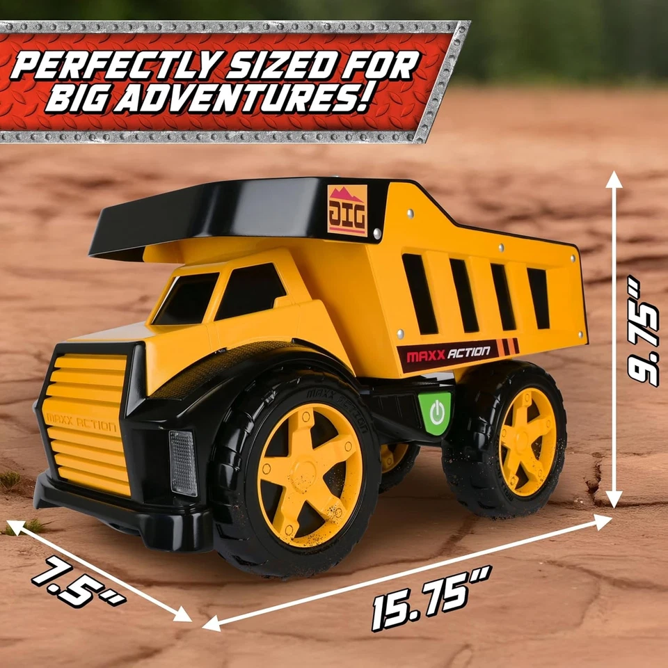 Maxx Steel Classics Mighty Dump Truck - Made with Steel & Sturdy Plastic, Yello - Image 3 of 4