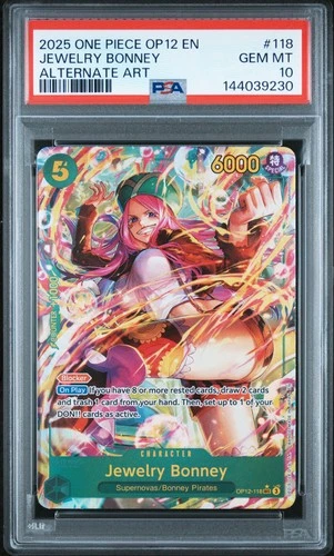 2025 One Piece OP12 Legacy Of The Master #118 Jewelry Bonney Alt Art PSA 10