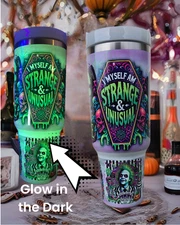 Beetlejuice 40oz Tumbler - Stainless Steel - Glow in the Dark Halloween